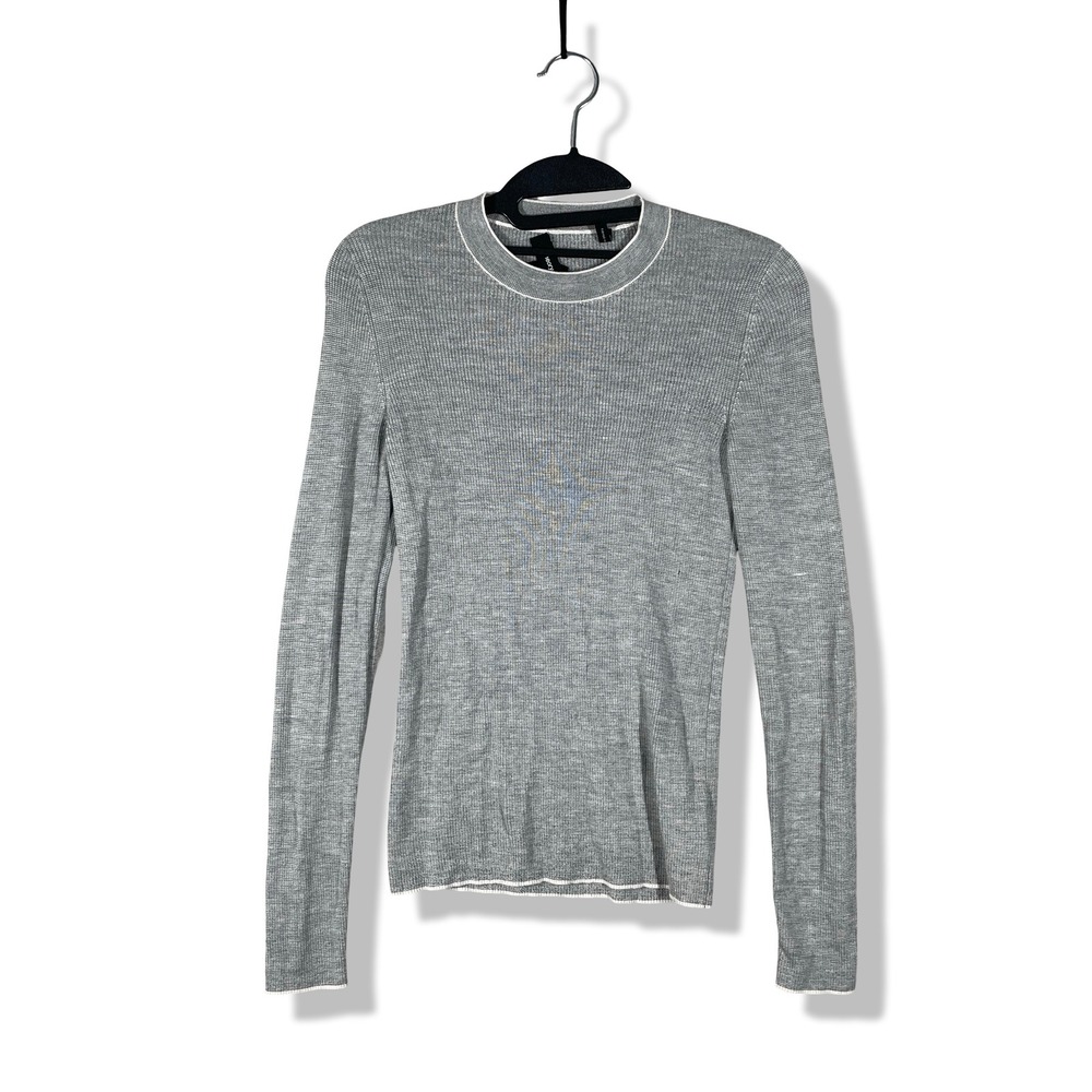 Theory Mirzi N Regal Wool Sweater Womens S Gray Minimalist Quiet Luxury